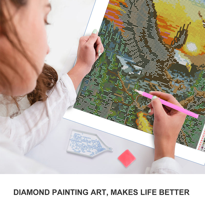 Eagle Guarding Nest at Sunrise Diamond Painting Kit – Full Drill Epic Wildlife Art JX19