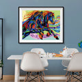 Abstract Colorful Running Horses Diamond Painting Kit – Full Drill Modern Wildlife Art JX67