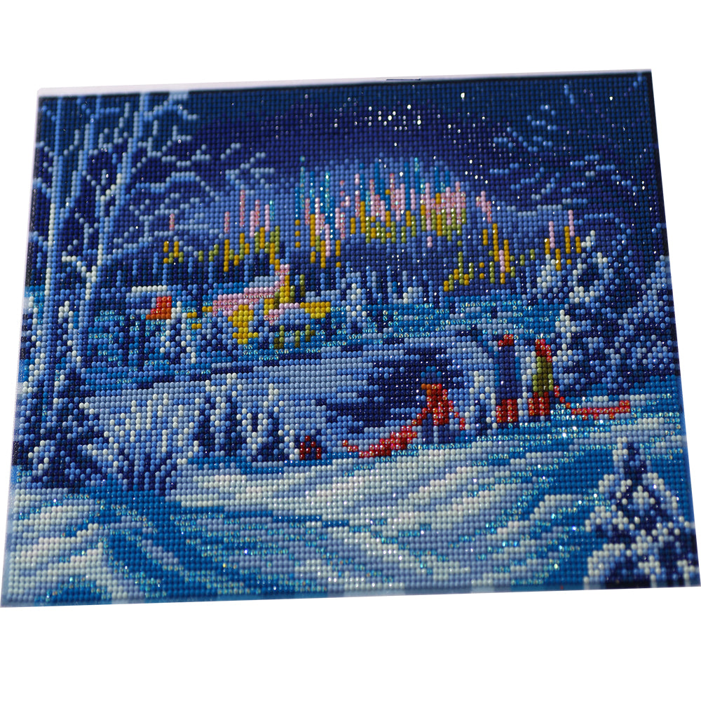 Aurora Christmas Night Diamond Painting Kit – Full Drill Winter Northern Lights Art JM3041