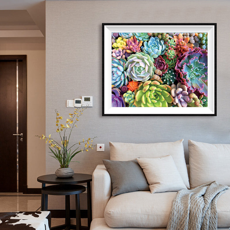 Colorful Succulents Diamond Painting Kit – Full Drill Vibrant Botanical Art G28960