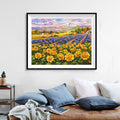 Sunflower & Lavender Fields Diamond Painting Kit – Provence Landscape with Farmhouses, Cypress Trees & Dramatic Sky JX111