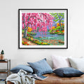 Cherry Blossom Stream Diamond Painting Kit — 5D Full Drill Spring Landscape Mosaic Art JX168