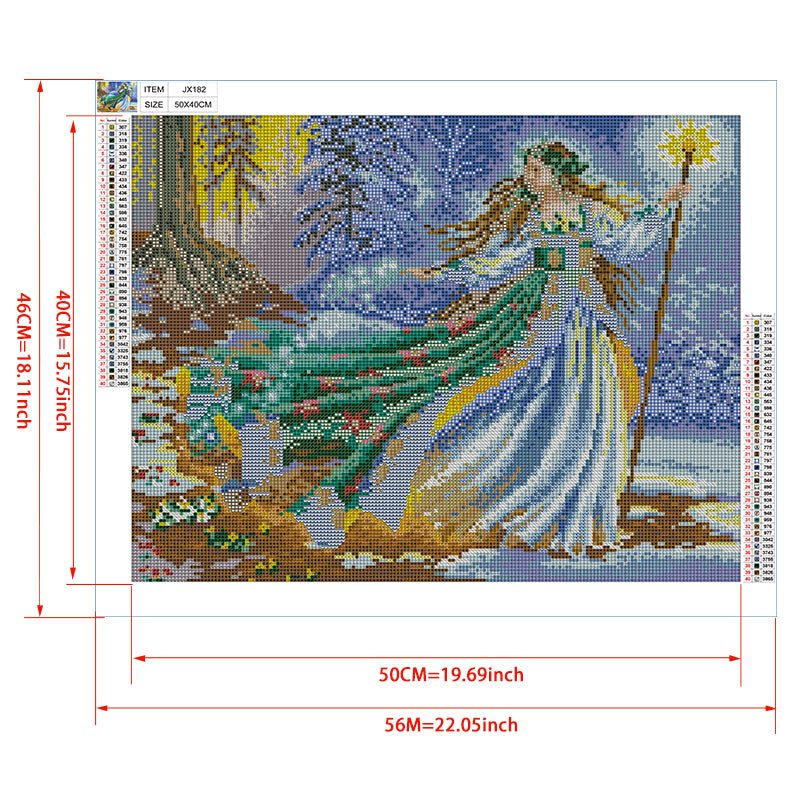 Winter Forest Goddess Diamond Painting Kit — 5D Full Drill Fantasy Figure Mosaic Art JX182