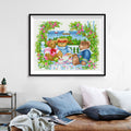 Teddy Bear Tea Party Diamond Painting Kit — 5D Full Drill Cute Bear Garden Mosaic Art JX183