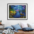 Northern Night Aurora & Moose Diamond Painting Kit — 5D Full Drill Wilderness Landscape Mosaic Art JX184