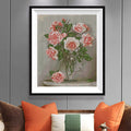 Bicolor Roses in Glass Vase Diamond Painting Kit – Full Drill Elegant Floral Still Life Art JX34