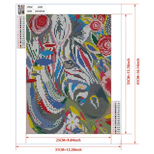Abstract Zebra Diamond Painting Kit – Full Drill Cubist Modern Art JX56