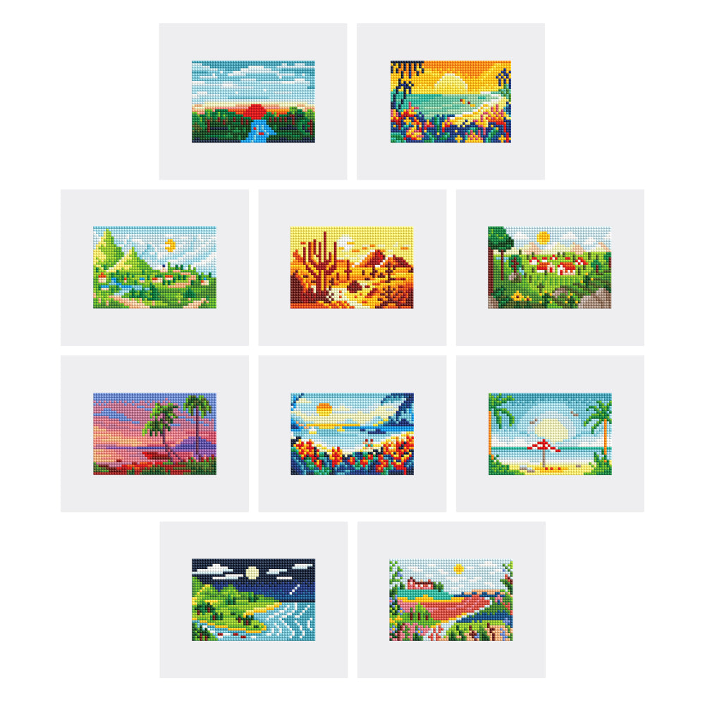 Mini Diamond Painting Kit - Full Drill Landscape 10pcs