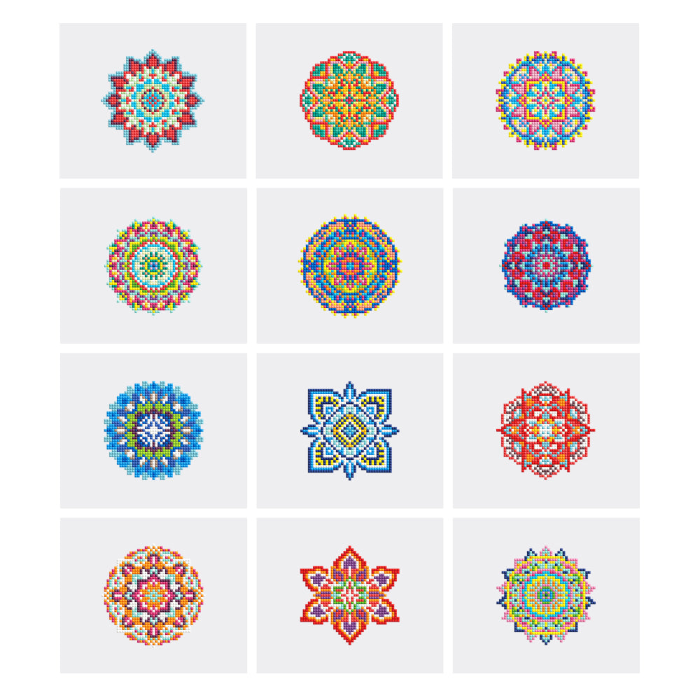 Mini Diamond Painting Kit - Full Drill Mandala 12pcs