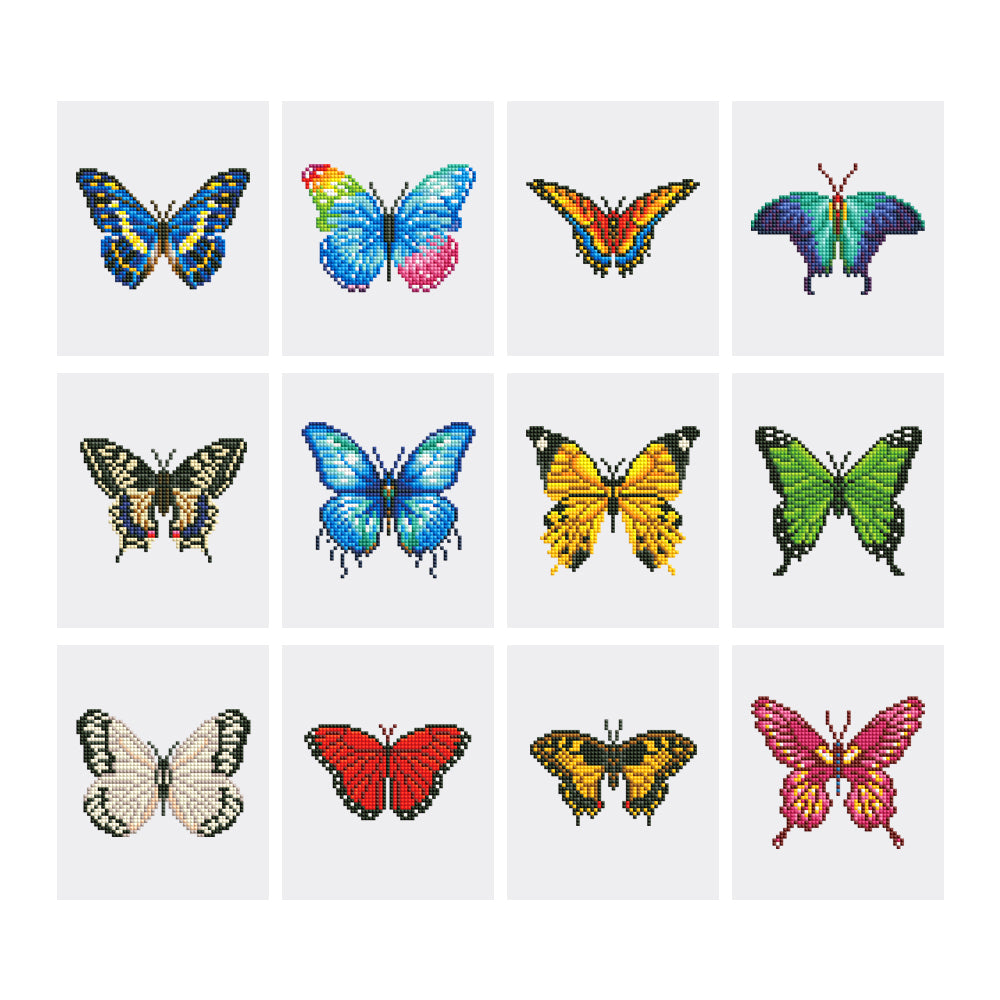 Mini Diamond Painting Kit - Full Drill Butterfly 12pcs
