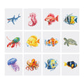 Mini Diamond Painting Kit - Full Drill Marine Animals 12pcs