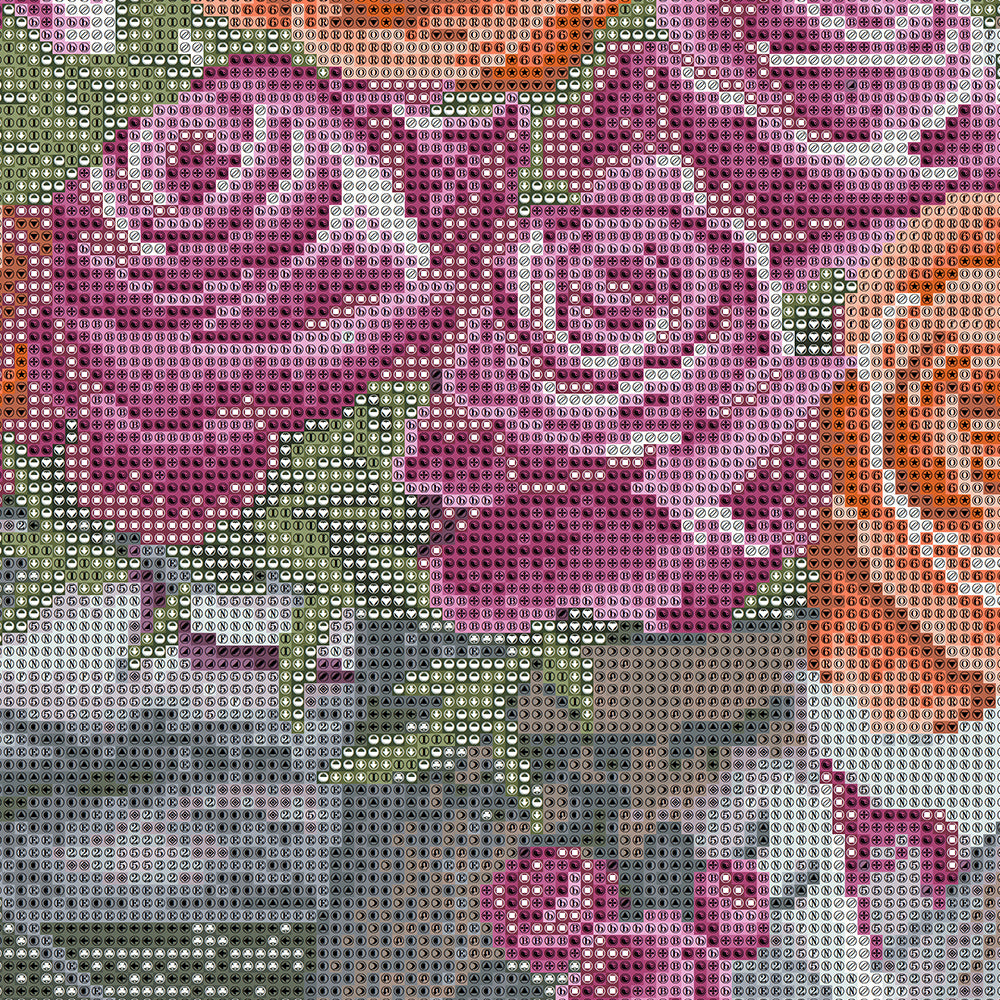 Vintage Watering Can Rose Diamond Painting Kit – Peach & Lavender Roses with Heart Decoration on White Wood JX17