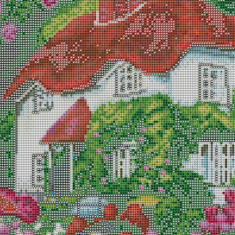 Rose Cottage Garden Diamond Painting Kit – Thatched White Cottage with Roses, Dahlias, Oriole & Butterflies JX50