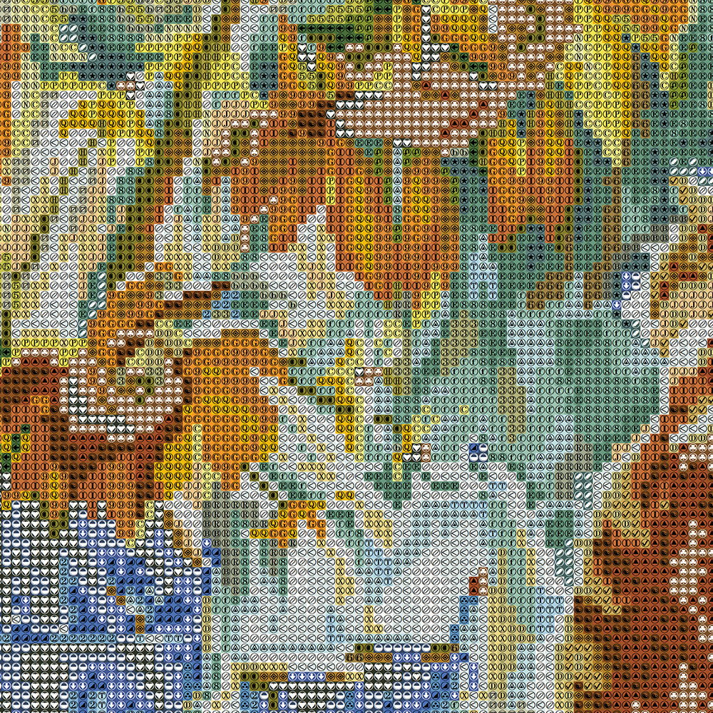 Cat & Sunflowers Tea Table Diamond Painting Kit — 5D Full Drill Impressionist Style Mosaic Art JX170