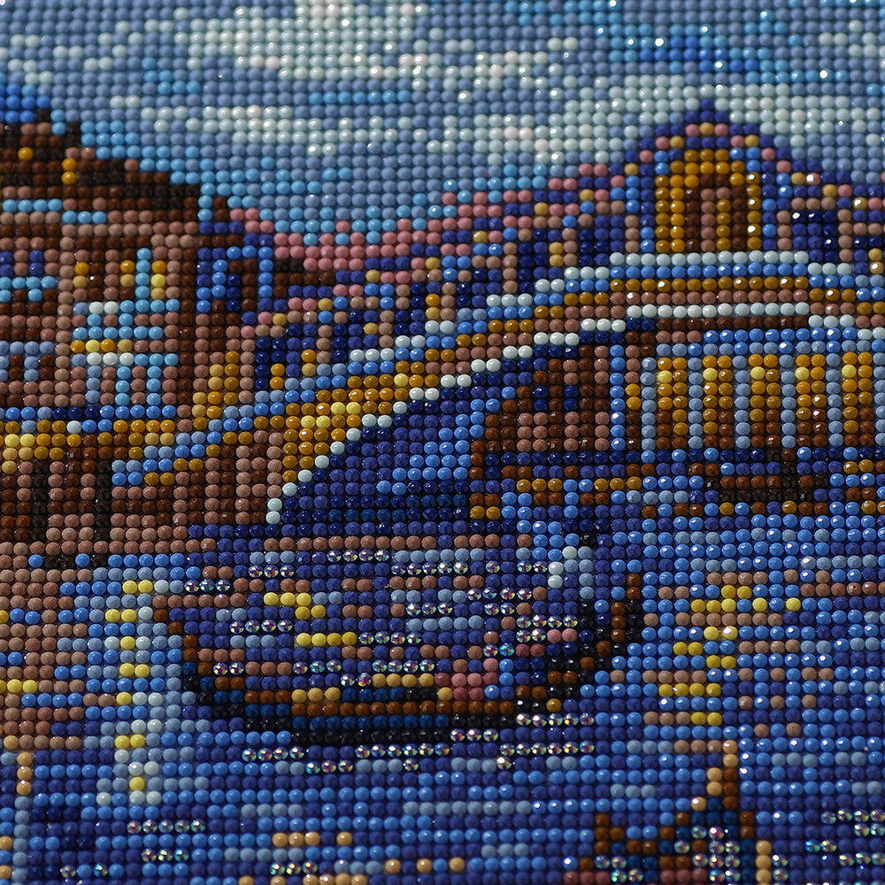 Venice Rialto Bridge Moonlight Diamond Painting Kit – Full Drill Romantic Night Art JX63