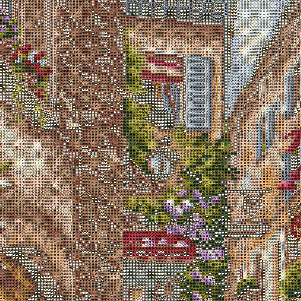 Mediterranean Stone Stairway Diamond Painting Kit – Ivy-Clad Alley with Clematis, Red Café Awning & Blue Sky JX88