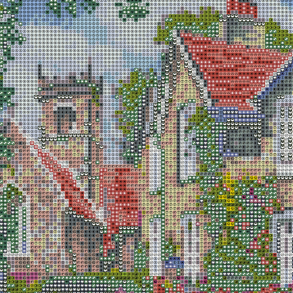 English Country Manor Diamond Painting Kit – Stone Cottage Garden with Lupins, Roses, Gardener & Village Church JX46
